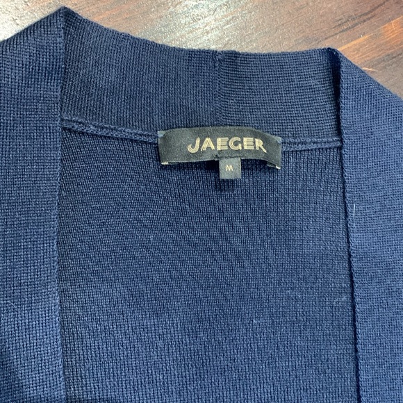 Jaeger wool blend dark navy sweater size medium - Picture 7 of 9